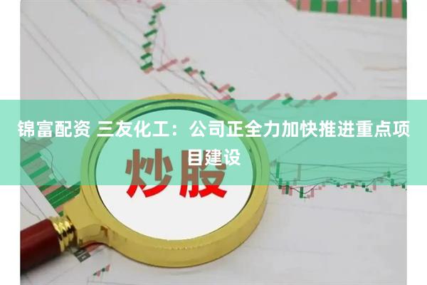 锦富配资 三友化工：公司正全力加快推进重点项目建设